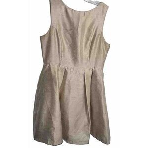L Soprano Beige Dress Cocktail Woman Dress  Sleeveless Open Back Zip By The Side